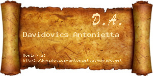 Davidovics Antonietta névjegykártya